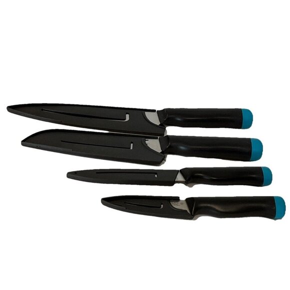 Black & Decker Chef Knives Knife Set of 4 With Sheaths Kitchen Cooking - Picture 1 of 7